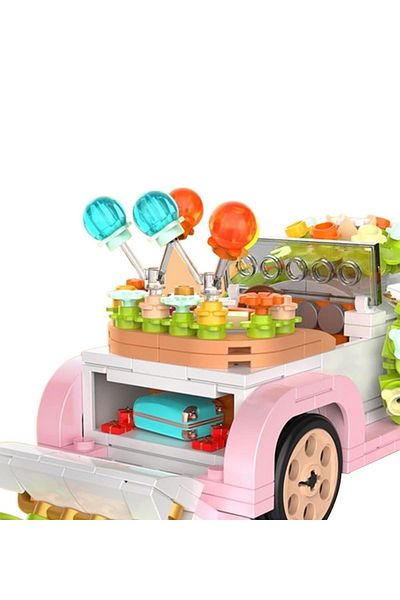hak-iş oyuncak Wedding Car with Balloons Pink Lego Building Toy