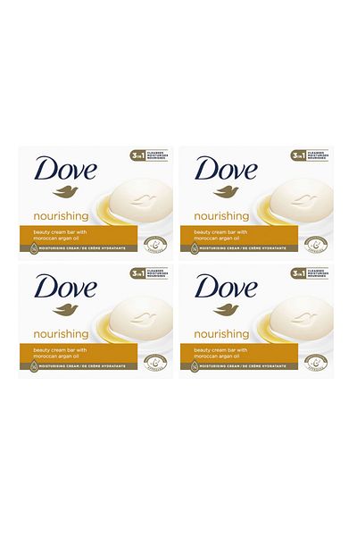 Dove Soap 1/4 Moisturizing Cream with Argan Oil 4 pieces x 90 g