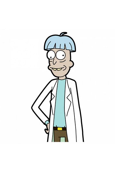 INOVATIX Set de 8 piese, autocolant Rick și Morty Rick Sanchez cu mâna pe șold, INOVATIX®. 6 cm