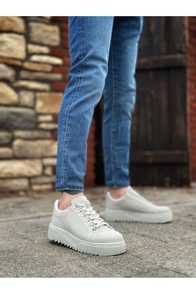 EBRUS TREND Et0505 Hook Lace-Up Gray Color High-Sole Casual Shoes