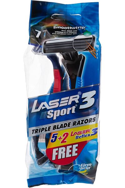 Laser Sport 3 Reflex Tripple Blade Disposable Shaving Razor-7 Pieces