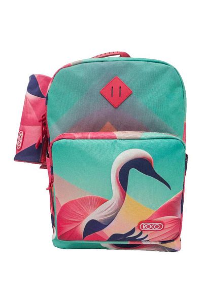 Roco Swan Art Backpack with Accessory for 15.6" (Device) Peach/Black