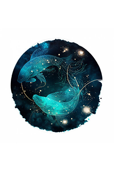 INOVATIX Set de 8 bucăți, autocolant cu zodia Pești, INOVATIX®. 6 cm