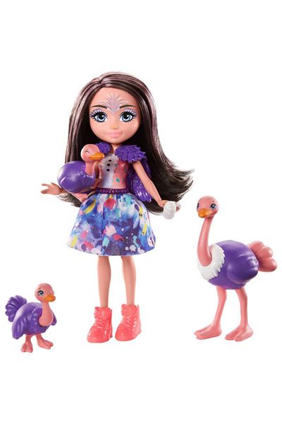 mattel Play set Enchantimals, Ophelia Ostrich, Rapid, Feathers and Flapper
