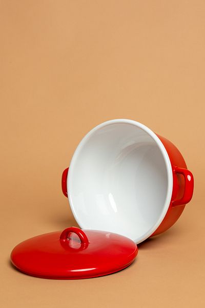 EBUTAY La Vita Rossa Vintage Enamel Red Pot with Lid |   Ebutay