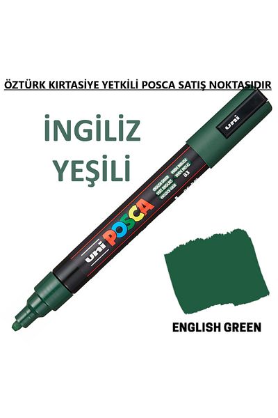 Uni Posca English Green Marker Pc-5M (1.8-2.5mm) Poska Pc5M Pc - 5m