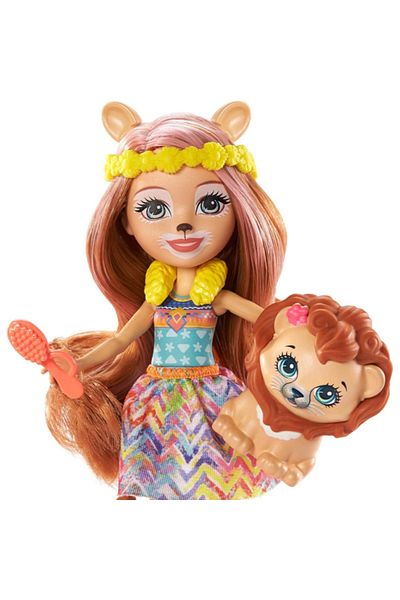 mattel Set de joaca Enchantimals, Lacey Lion si Salonul de coafura