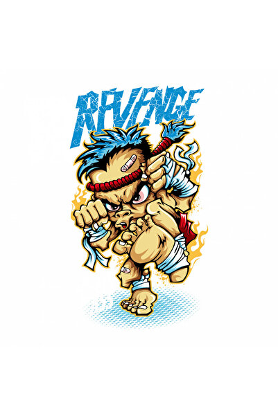 INOVATIX Set of 8 pieces, Sticker Revange kick my ass, INOVATIX®. 6 cm