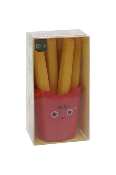 Roco Rubber Eraser French Fries in Pet Box Assorted Color