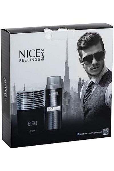 sapil مجموعة هدايا عطر سابيل نايس فيلينج بلاك أو دو تواليت 75 مل + مزيل عرق 150 مل