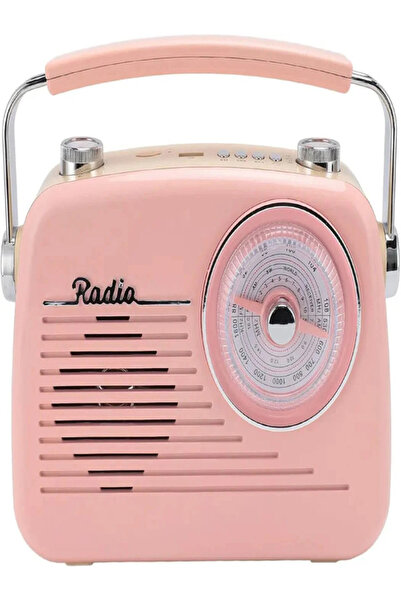 NOSTALJİ RADYO Pembe Nostaljik Bluetooth Radyo