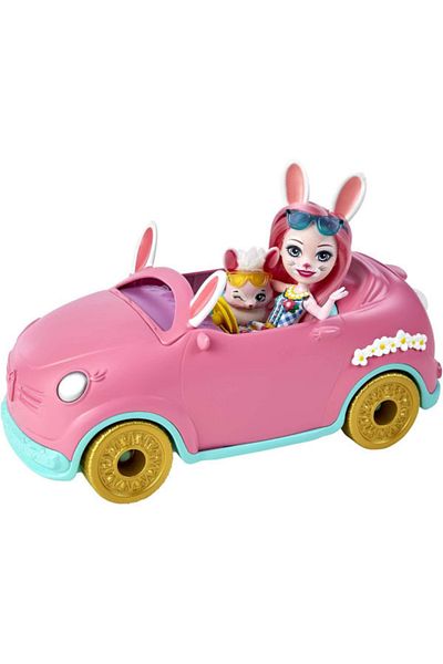 mattel Set de joaca Enchantimals, Bunnymobile Bree Bunny cu 10 accesorii
