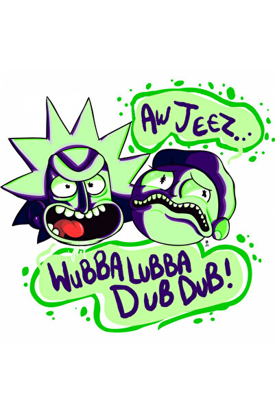 INOVATIX Set de 8 piese, autocolant Rick și Morty Aw Jeez Wubba Lubba Dub Dub...