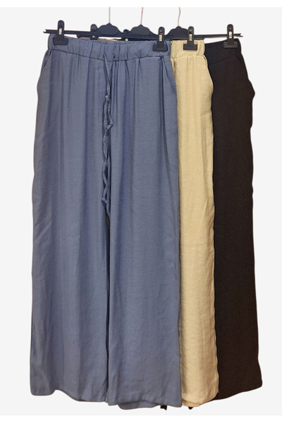Forest Elastic Waist Flowy Thin Modal Fabric Wide Leg Pants