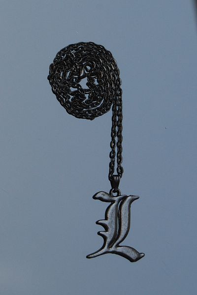 Rua Jewelry Death Note L Ryuzaki Anime Necklace - Black Color Classic with Chain