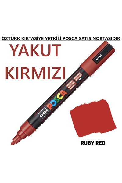 Uni Posca Ruby Red Marker Pc-5M (1.8-2.5mm) Poska Pc5M Pc - 5m