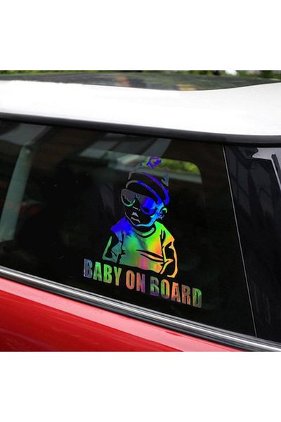 SyaMAG Autocolant Auto, Baby On Board, Multicolor, 12.5x14 cm