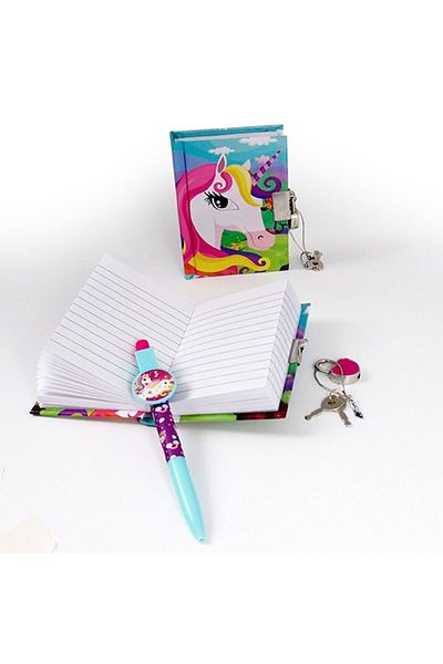 SyaMAG Set Agenda cu Pix si Lacat, AS, Unicorn, Coperta Dura, Multicolor, 2 Bucati