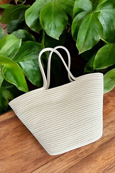 mom girl atelier Women's Ecru Handbag