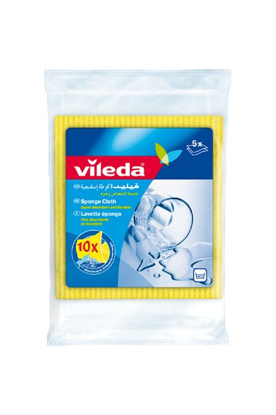 Vileda 3-Piece Sponge Cloth Yellow