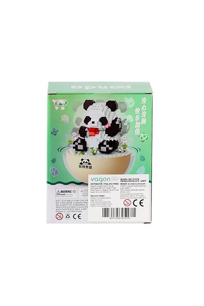 merland benvecocuk P1276 Panlos Panda 574 Piece Block Set -Vagon Life