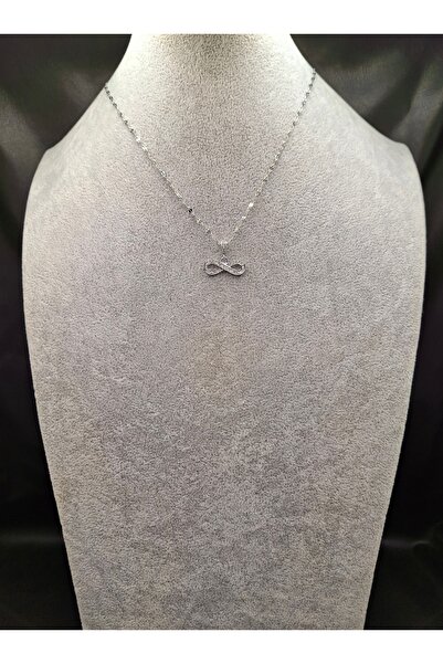 Han Ticarethane قلادة فضية اللون من الفولاذ موديل إنفينيتي