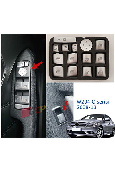 GCP German Car Parts مجموعة أغطية زر زجاجي من سلسلة W204 C - غطاء زر زجاجي رم...