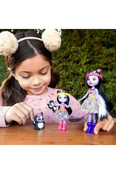 mattel Enchantimals Doll Set - Sage Skunk & Caper and Sabella Skunk & Striper
