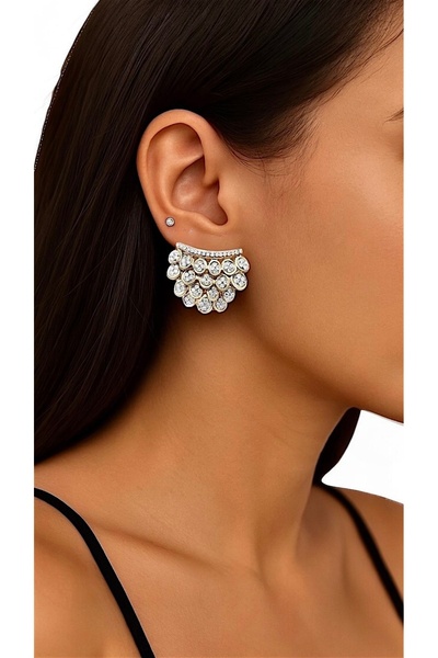 ZENA ACCESSORİES Vıp Özel Seri Vıora Gold Çelik Küpe