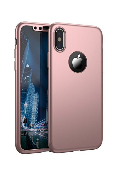 BOEM Carcasă completă (față + spate) pentru Apple iPhone X, auriu-roz