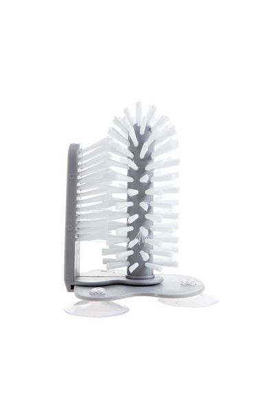 OEM Double brush for washing dishes, glasses, jars, interior/exterior, suction cup attachment