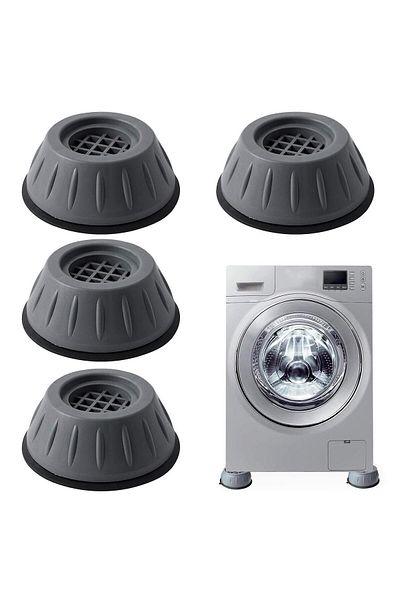 BOEM Set of 4 anti-vibration, anti-noise and anti-slip feet, natural rubber for washing machine,