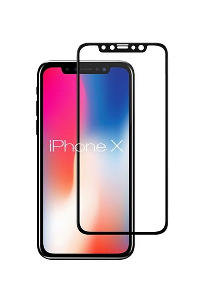 BOEM Folie de protecție iPhone X profesională 9H 3D, sticlă 0.3mm, acoperire completă, anti-amprentă, neagră