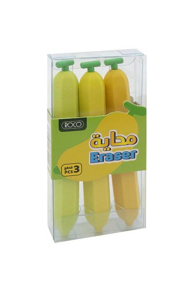 Roco Rubber Eraser Banana in Pet Box Assorted Color