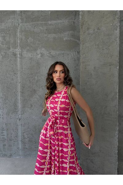 Moda Lounge Patterned Wide Leg Belted Jumpsuit