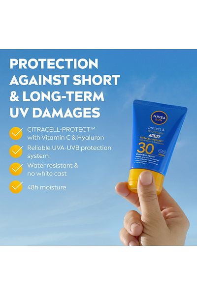 NIVEA SUN Protect &Moisture Sun Lotion SPF30, Water-Resistant Sunscreen, 50ml