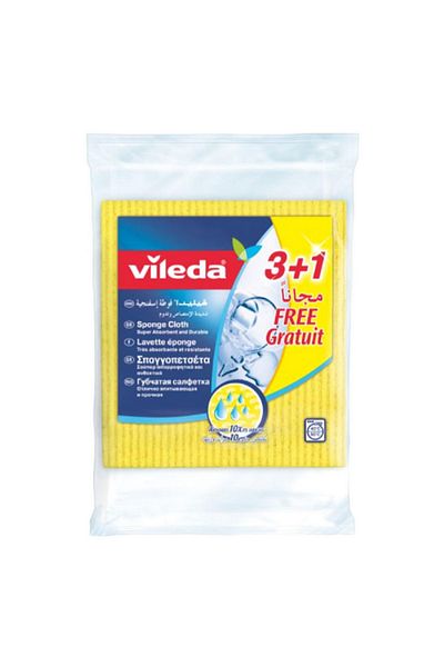 Vileda 4-Piece Sponge Cloth Multicolor