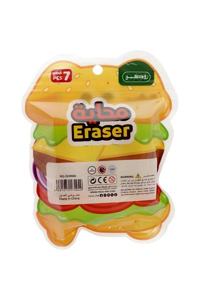 Roco Rubber Eraser Food in Blister Pack Assorted Color
