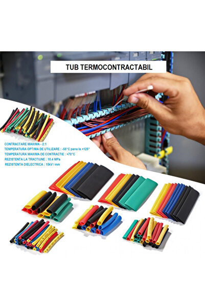 OEM Tub termocontractabil cu lac, 530 buc/set, rezistent la foc, contracție d...