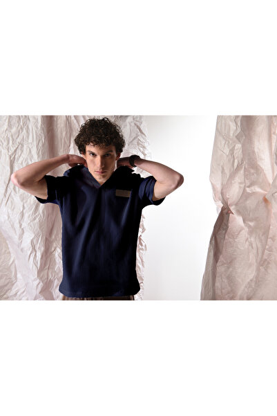 PROLET تي شيرت وافل رجالي بتفاصيل رقبة على شكل حرف V من الجبردين