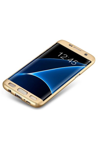 BOEM Full Cover Case (front + back) for Samsung Galaxy S7 Edge, Gold
