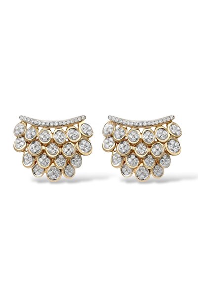 ZENA ACCESSORİES Vıp Özel Seri Vıora Gold Çelik Küpe