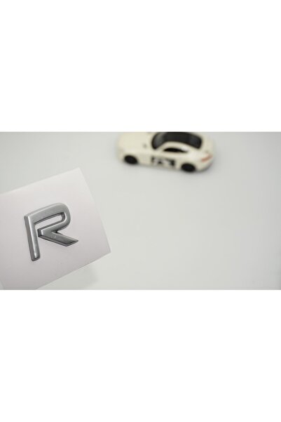 DK Tuning R Rozet Gri 2.5cm Bagaj Yazı Logo Arma Volvo ile Uyumlu