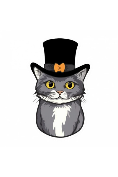 INOVATIX Set de 8 piese, autocolant Pisică cu o pălărie frumoasă, INOVATIX®. ...