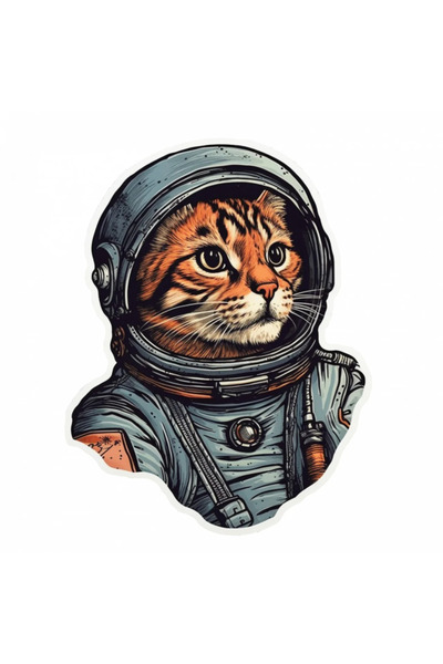 INOVATIX Set de 8 piese, autocolant Pisică îmbrăcată în astronaut, INOVATIX®....