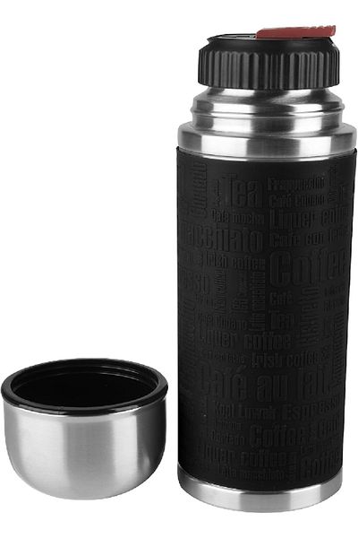 emsa Senator Bottle Cooler with Cuff, 0.5L – Black Neoprene Sleeve for Insulated Bottles