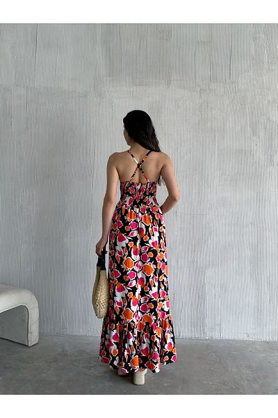Moda Lounge Double Breasted Collar Woven Dress Floral Color