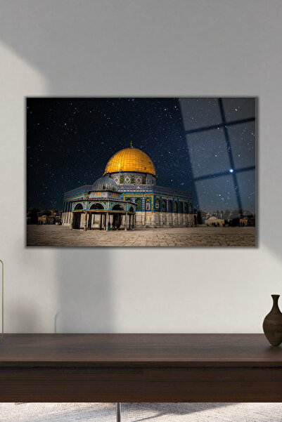 Missing Items Gece Manzarası Mescidi Aksa Camii Filistin İslami Cam Tablo