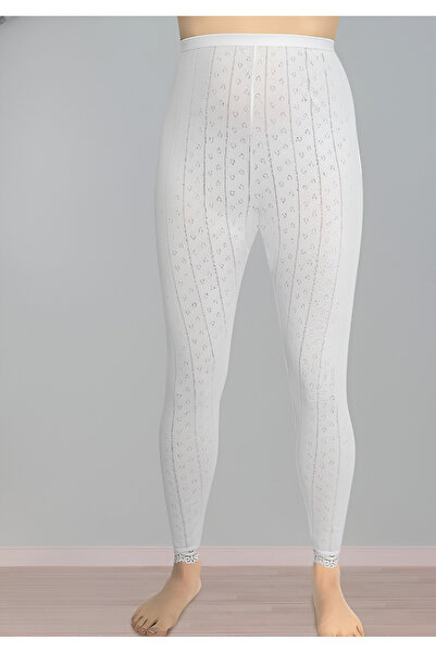 Altınay Kadın Jakarlı Dantel Detaylı Tayt - %90 Pamuk (Lilitime)