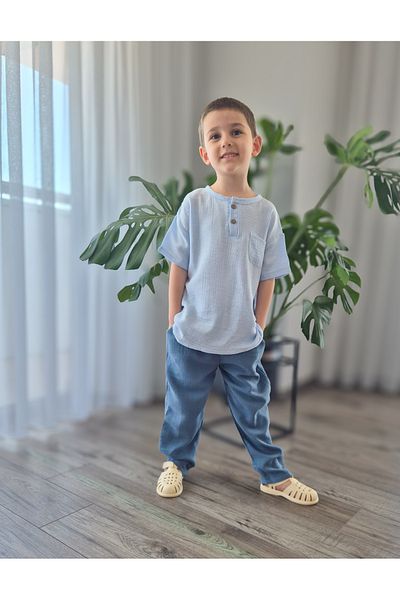 My Baby's World Natural Shirt Muslin Trousers Set (Age 2-8) Mtye0059